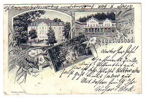 00951 Ak Gruss de Augustusbad Hotel etc. 1906