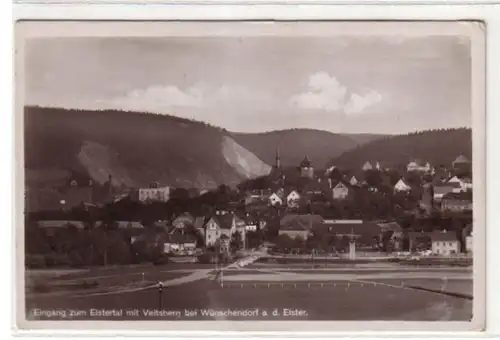 00950 Ak Elstertal mit Veitsberg bei Wünschendorf 1940