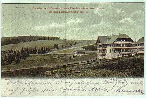 00937 Ak Gasthaus zum Haldenwirtshaus Schwarzwald 1906