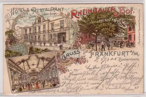 00920 Ak Lithographie Gruß aus Frankfurt am Main Bockenheim 1901