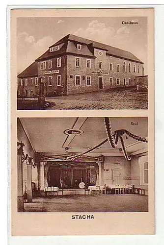 00904 Ak Stacha Fleischerei und Gasthaus um 1920