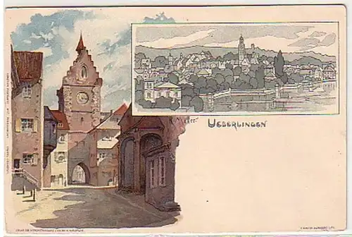 00853 Ak Lithographie Ueberlingen am Bodensee um 1900