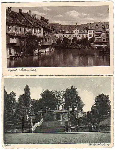 00852/2 Ak Erfurt Pont de l'hôtel de ville, etc. vers 1930