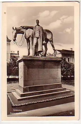 00851 Ak Grimma Husarendenkmal um 1940