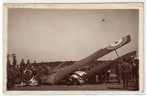 00838 Ak Doppeldeckerabsturz im 1. Weltkrieg um 1915