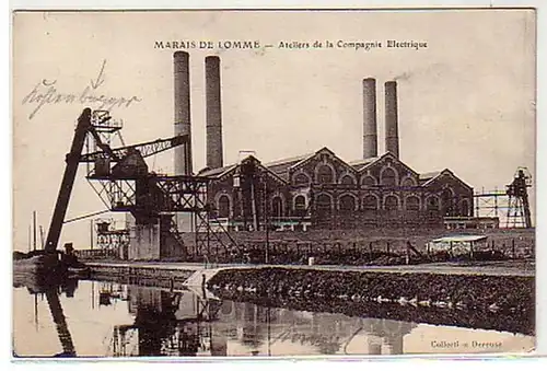 00812 Ak Frankreich Elektrizitätswerk im 1. Weltkrieg