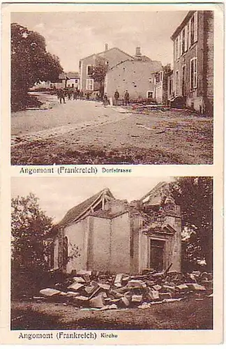 00790 Feldpost Ak Angomont Frankreich Dorfstrasse 1915