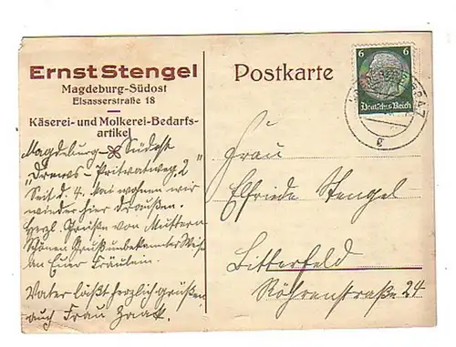 00775 Ak Reklame Magdeburg Molkereiwaren 1936