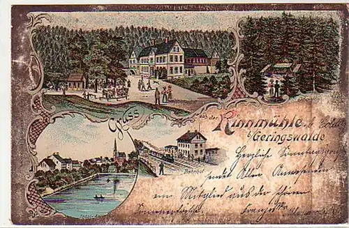 00769 Ak Gruss aus der Rinnmühle Geringswalde 1900