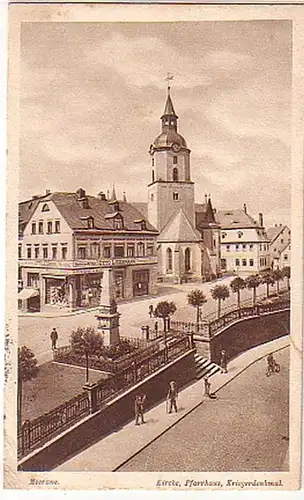 00753 Ak Meerane église avec monument guerrier 1914