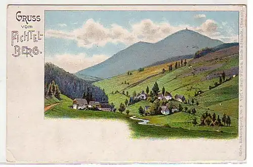 00748 Ak Lithographie Gruss du Fichtelberg vers 1900