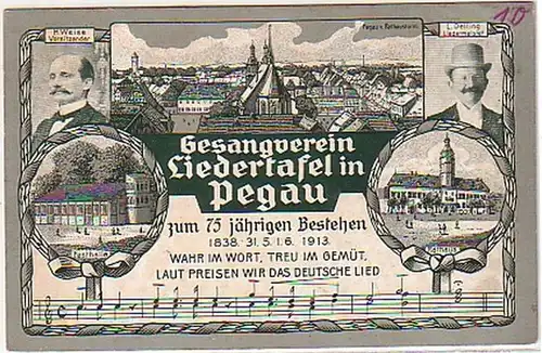 00711 Ak Gesangverein Liedertafel in Pegau 1913