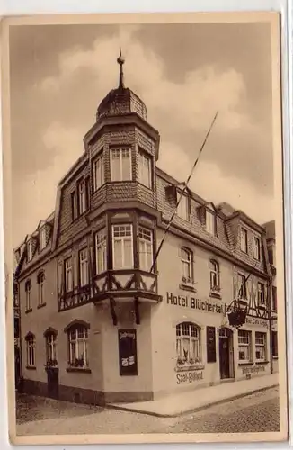 00674 Ak Bacharach Hotel Blüchertal Weinhandlung 1933