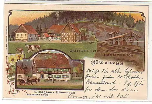 00662 Ak Lithographie Wirtshaus Löwenegg um 1900