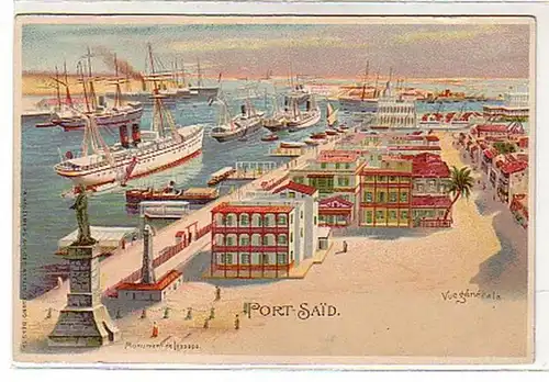 00656 Ak Afrique Lithographie Egypte Port Said 1900