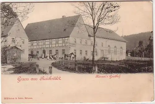 00641 Ak Gruss aus Reichstädt Körners Gasthof 1906