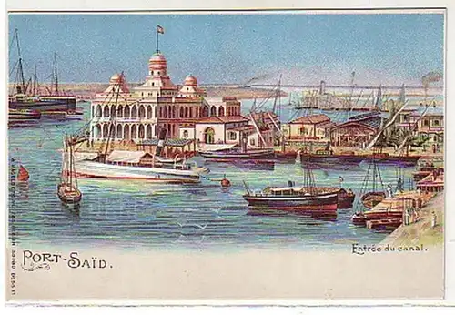 00635 Ak Afrique Lithographie Egypte Port Said 1900