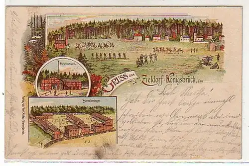 00611 Ak Gruss aus Zieldorf-Königsbrück Lager 1908