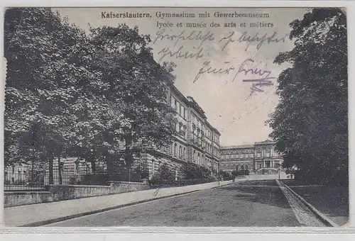 00609 Ak Kaiserslautern Gymnasium avec musée commercial 1921