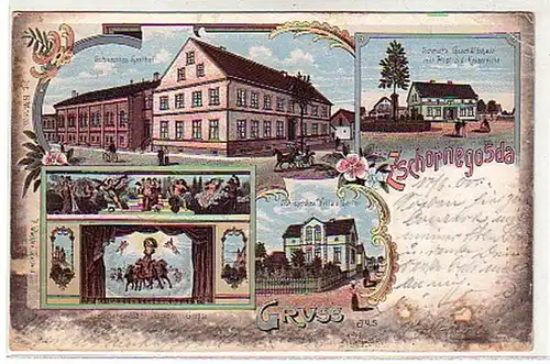 00601 Ak Gruss aus Zschornegosda Gasthaus 1900