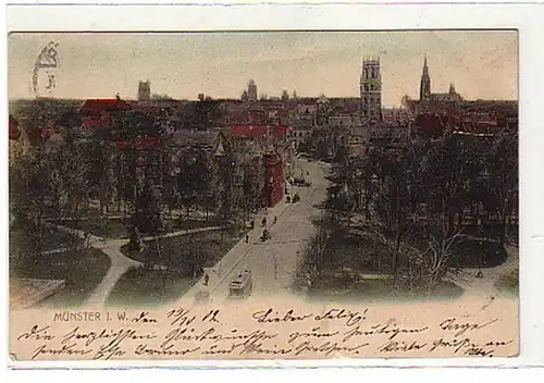 00574 Ak Münster in Westphalie Vue totale 1902