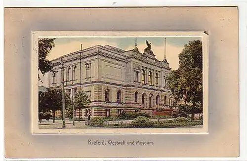 00567 Ak Krefeld Westwall et musée 1909