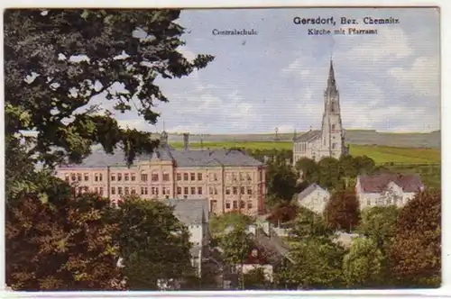 00562 Ak Gersdorf Bez. Chemnitz Centralschule 1925