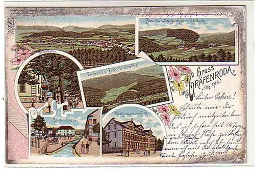 00555 Ak Gruss aus Gräfenroda Gasthaus usw. 1902