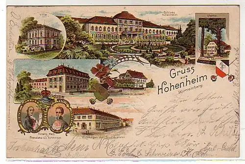 00545 Ak Gruss de Hohenheim Studentika 1900