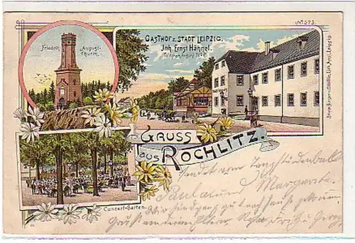 00542 Ak Gruss aus Rochlitz Gasthaus usw. 1900