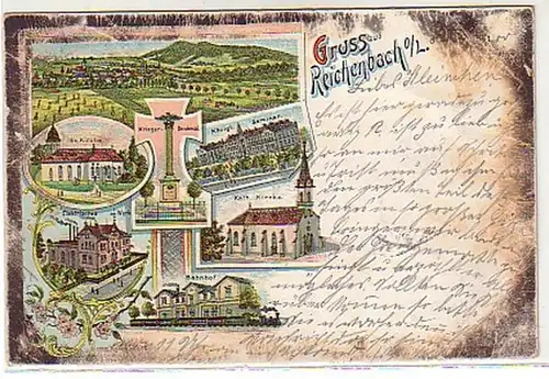 00541 Ak Gruss de Reichenbach Oberlausitz 1900