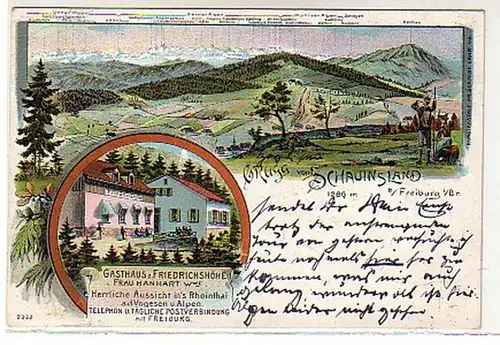 00535 Ak Gruss du Sauinsland près de Fribourg i. Br. 1901