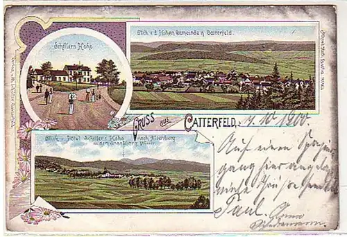 00529 Ak Gruss de Catterfeld Hotel Schillers Hauteur 1900