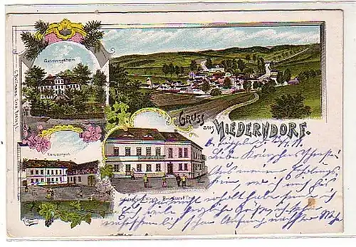 00523 Ak Gruss aus Niederndorf Gasthof usw. 1911