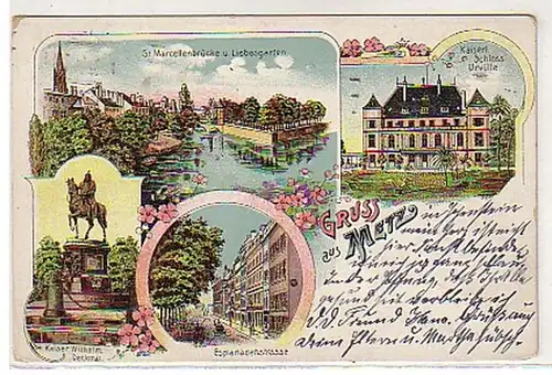 00518 Ak Gruss de Metz Esplanadestrasse, etc. 1912