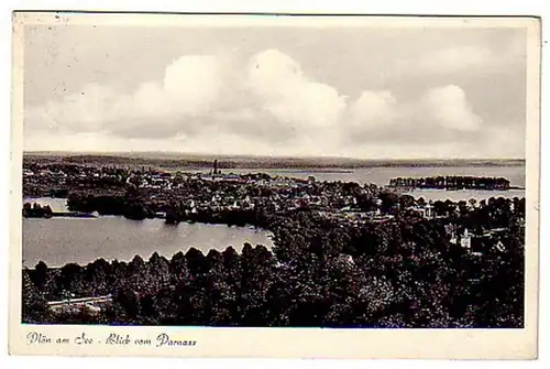 00509 Ak Plön am See Blick vom Parnass 1954