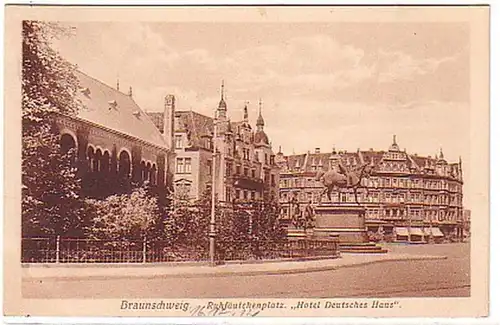 00487 Ak Braunschweig Ruhfäutchenplatz mit Hotel 1912