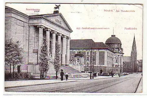 00472 Feldpos Ak Posen am Theaterplatz 1916