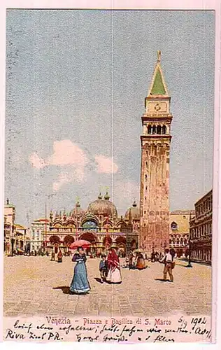 00464 Ak Venezia Piazza e Basilica di San Marco 1902