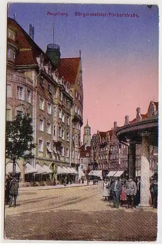 00444 Ak Augsburg Maire Fischerstrasse 1919