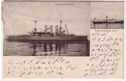 00418 Ak Kriegsschiff Linienschiff Elsass 1907