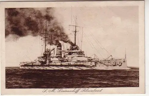 00411 Ak navire de guerre S.M. navire-ligne Rhénanie 1916