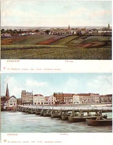 00407/2 Ak Arnheim Panorama und Schiffbrücke 1904
