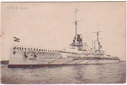 00402 Ak navire de guerre allemand S.M.S. empereur 1918