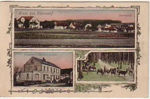 00397 Ak Salutation de Ullersdorf Boulangerie et Cafe 1907