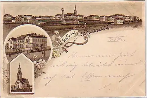 00369 Ak Lithographie Salutation de Zschadrass vers 1895