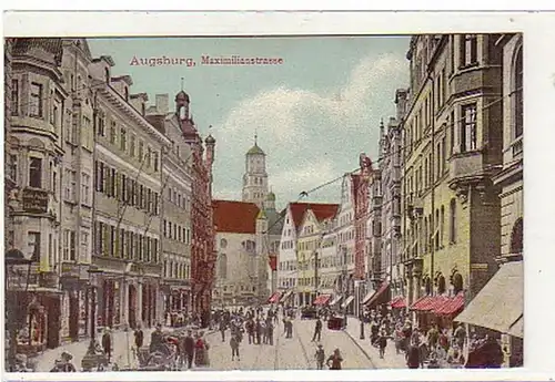 00357 Ak Augsburg Maximilianstrasse 1918