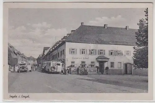 00352 Ak Sayda Gasthaus Goldener Löwe 1957
