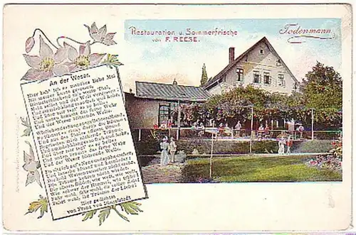 00343 Ak Restauration Todenmann à Weser vers 1900