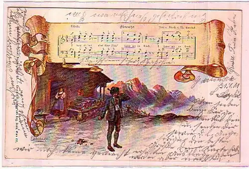 00331 Ak Österreich Liedpostkarte mit Alpenmotiv 1901